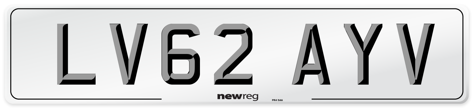 LV62 AYV Number Plate from New Reg